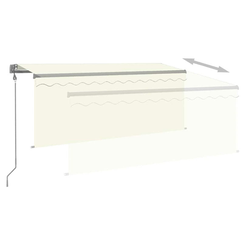Copertină automată cu stor&LED&senzor de vânt, crem, 3x2,5 m