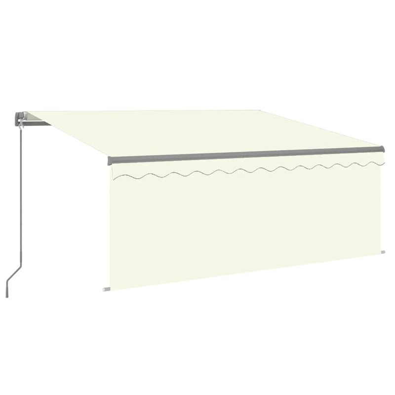 Copertină retractabilă manual cu stor&LED, crem, 3,5x2,5 m