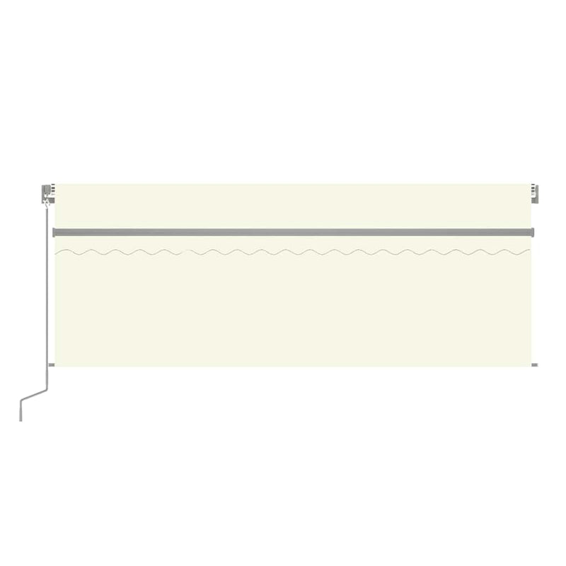 Copertină retractabilă manual cu stor, crem, 4x3 m