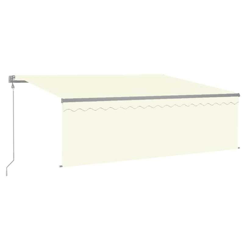 Copertină retractabilă automat, cu stor, crem, 4x3 m