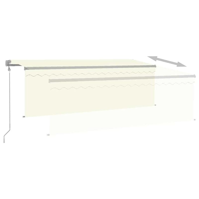 Copertină retractabilă automat, cu stor, crem, 4x3 m