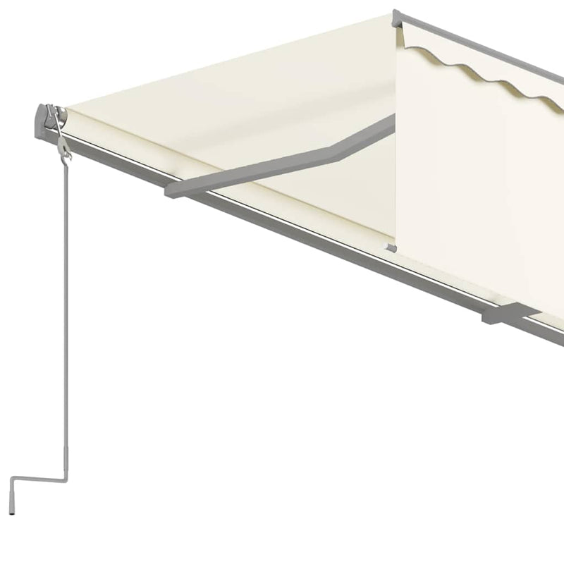 Copertină retractabilă automat, cu stor, crem, 4x3 m