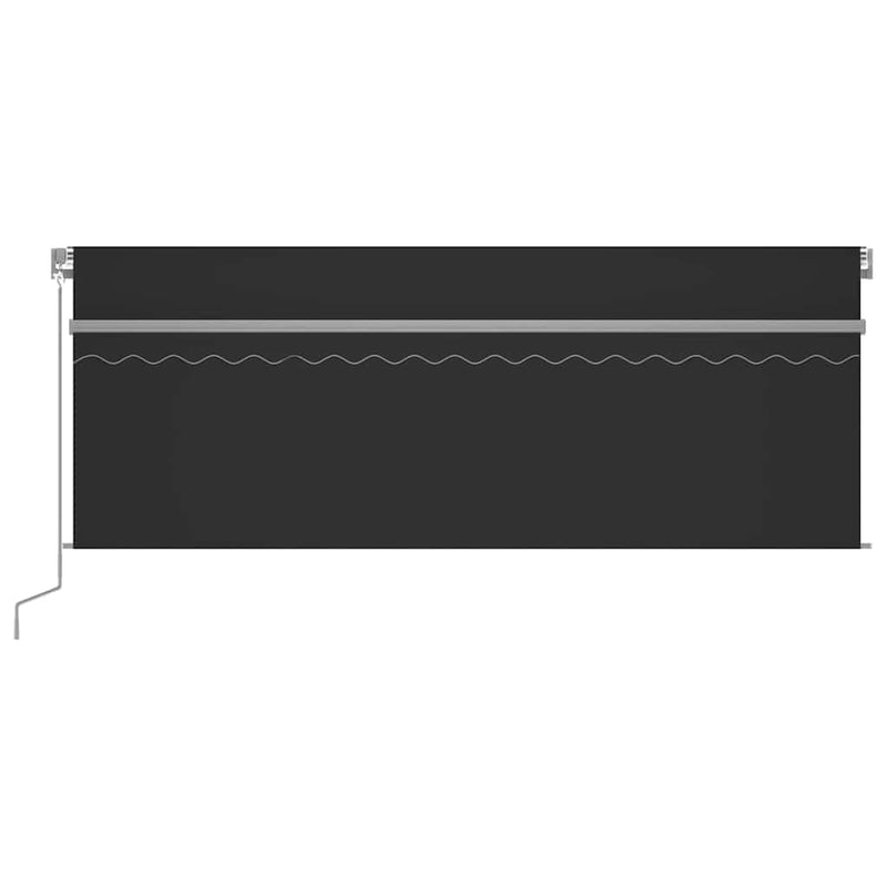 Copertină retractabilă manual cu stor&LED, antracit, 4,5x3 m