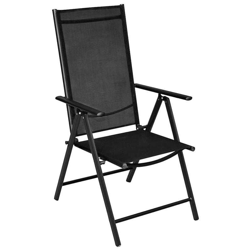 Set mobilier de grădină, 7 piese, negru, aluminiu
