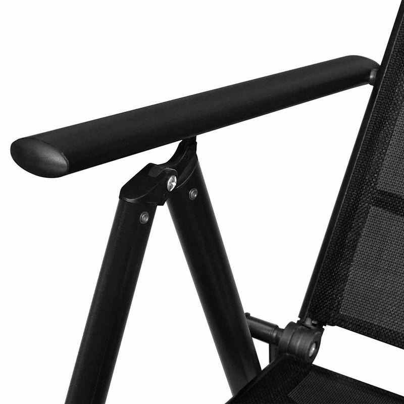 Set mobilier de grădină, 7 piese, negru, aluminiu