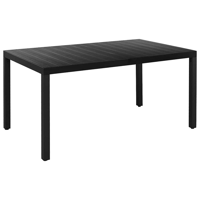 Set mobilier de grădină, 7 piese, negru, aluminiu