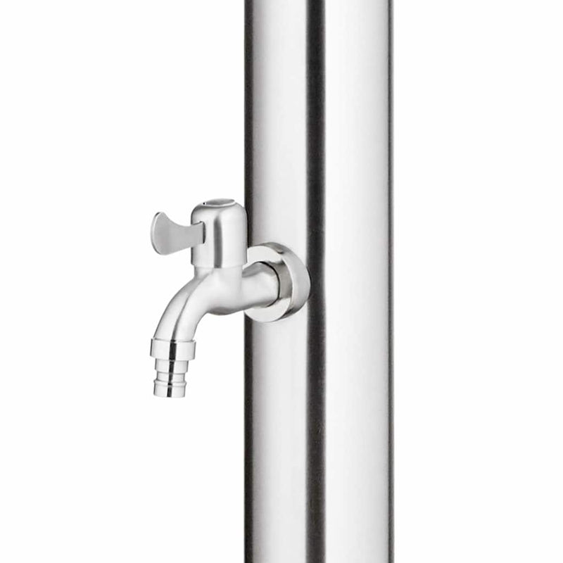 Duș de grădină cu bază gri, 220 cm, oțel inoxidabil