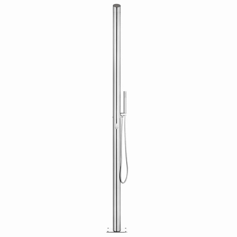 Duș de grădină cu bază gri, 225 cm, oțel inoxidabil