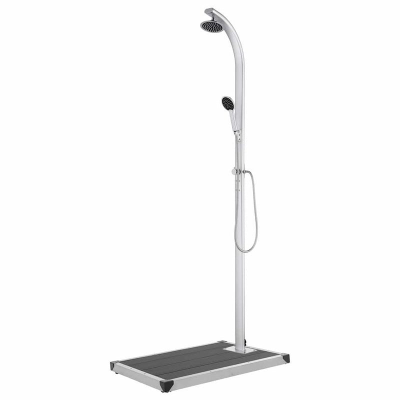 Duș de grădină cu bază gri, 220 cm, aluminiu