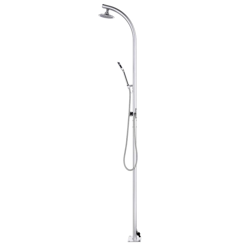 Duș de grădină cu bază gri, 220 cm, aluminiu