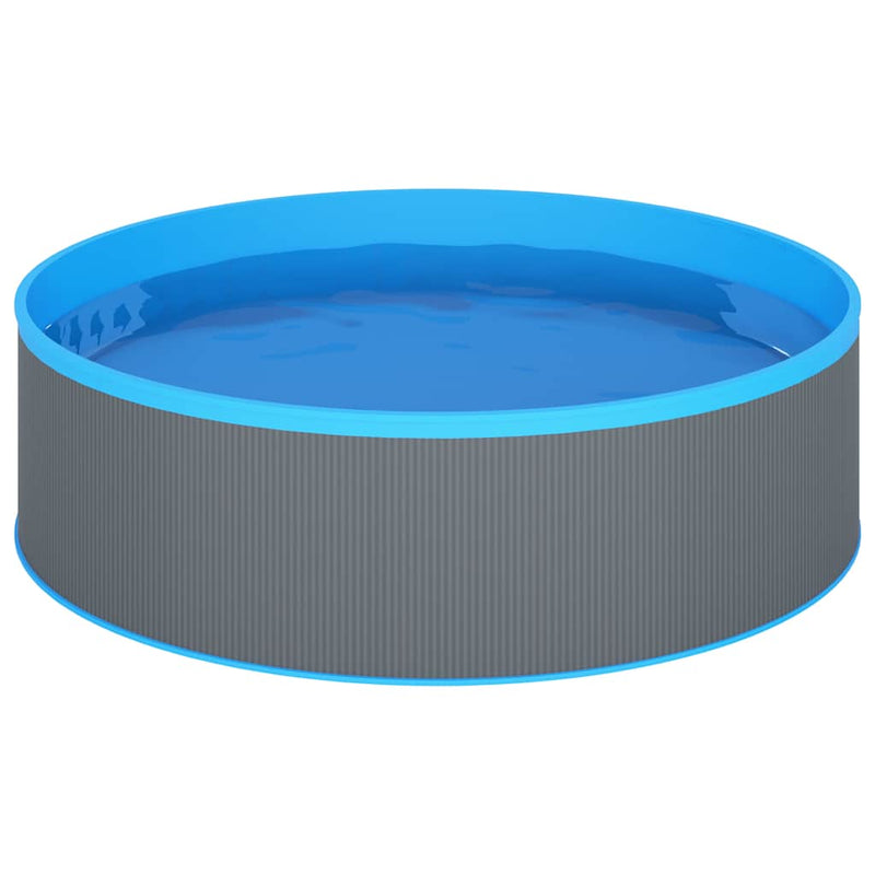 Piscină cu valuri, skimmer suspendat cu pompă, gri, 350x90 cm