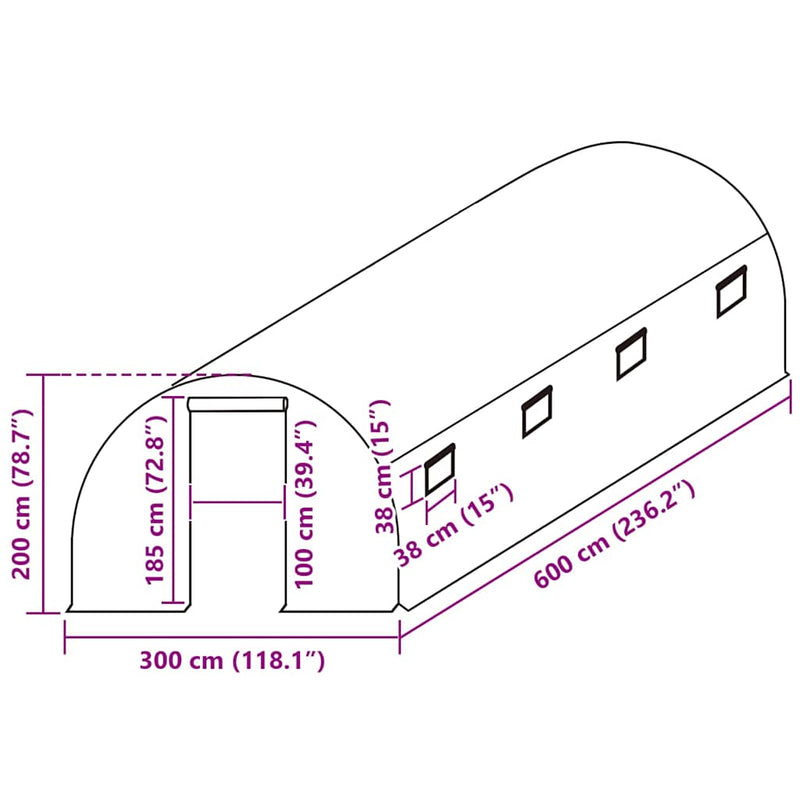 Copertină de rezervă pentru seră (18 m²), transparent, 3x6x2 m