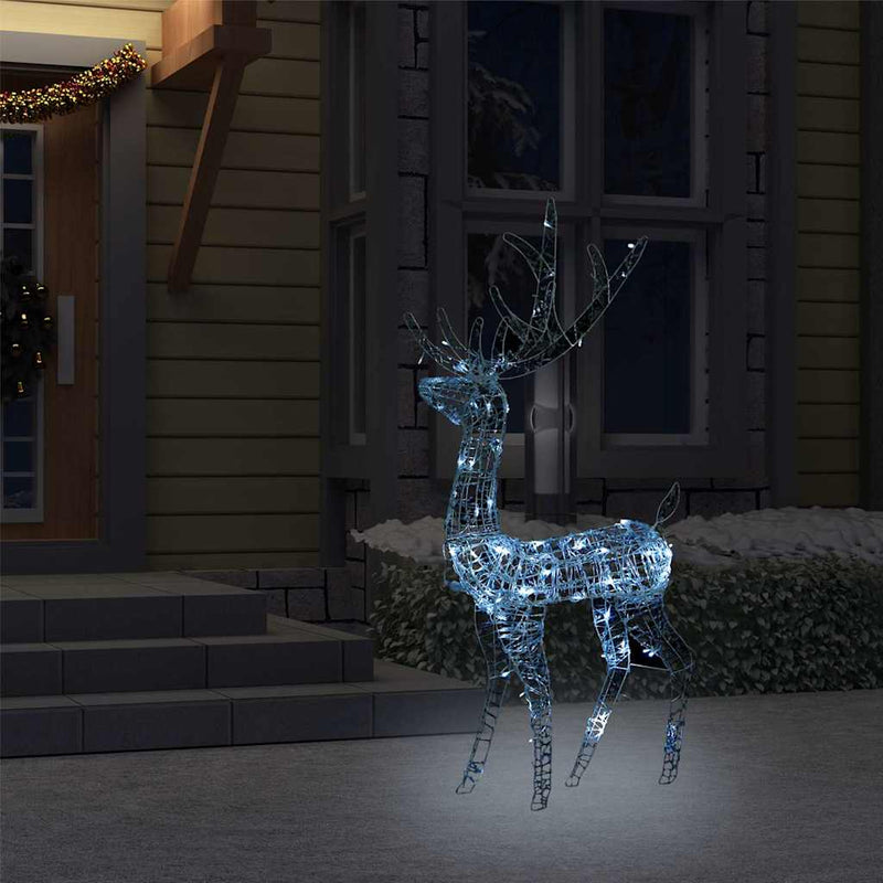 Decorațiune de Crăciun ren 140 LED-uri alb rece 128 cm acril