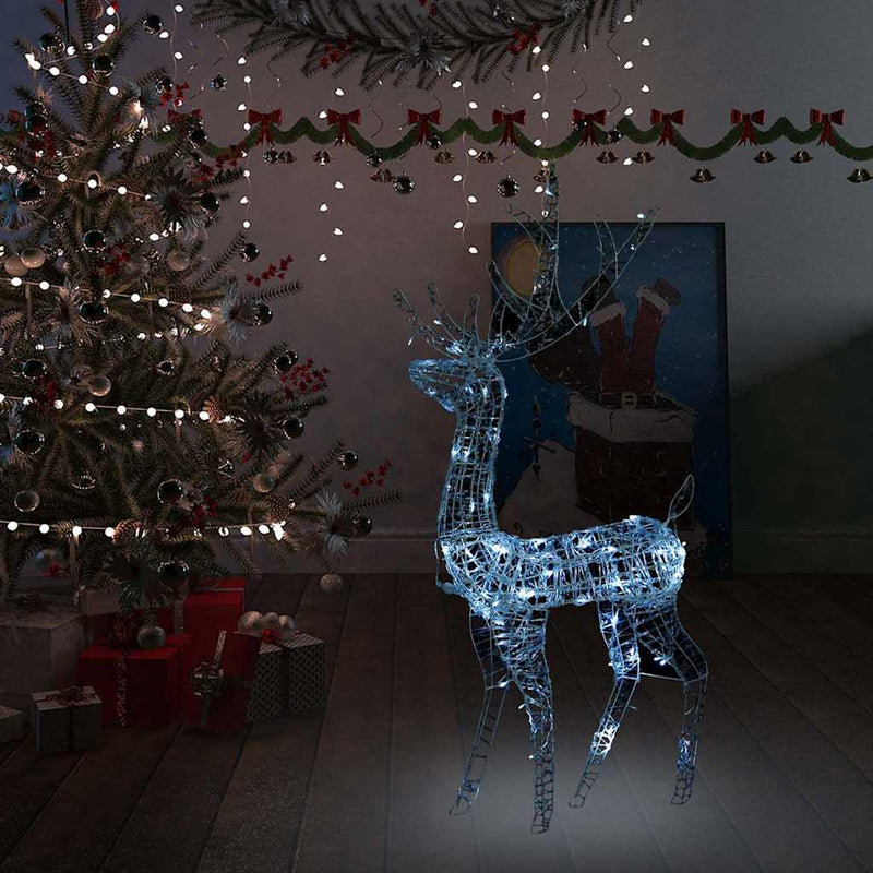 Decorațiune de Crăciun ren 140 LED-uri alb rece 128 cm acril