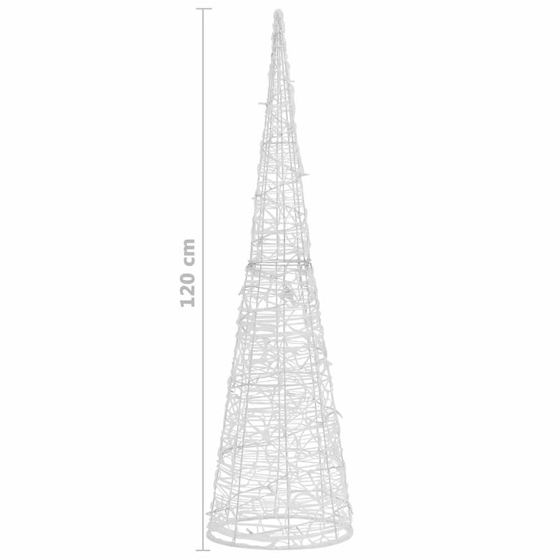Piramidă decorativă con de lumini cu LED albastru 120 cm acril
