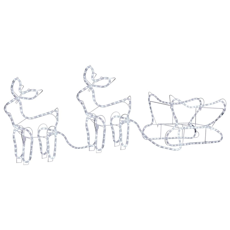 Decorațiune de Crăciun cu reni și sanie, 576 LED-uri, exterior