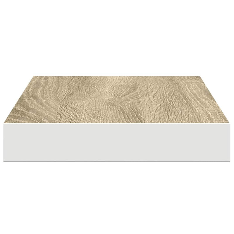 Rafturi perete suspendate 4 buc. alb/stejar 40x23,5x3,8 cm MDF