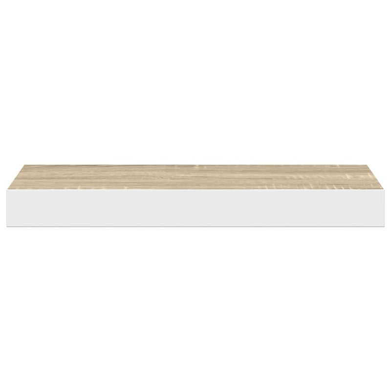 Rafturi perete suspendate 4 buc. alb/stejar 50x23,5x3,8cm MDF