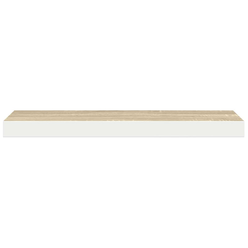 Rafturi perete suspendate 4 buc. stejar/alb 90x23,5x3,8 cm MDF