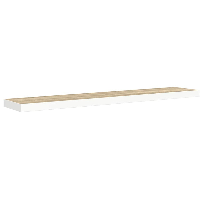 Raft de perete suspendat, stejar și alb, 120x23,5x3,8 cm, MDF