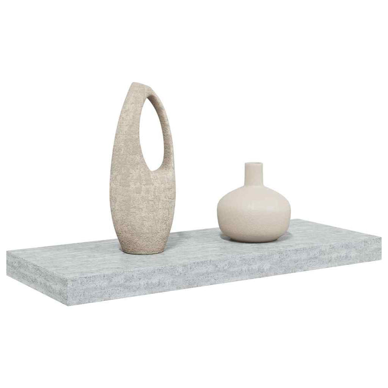 Raft de perete suspendat, gri beton, 60x23,5x3,8 cm, MDF