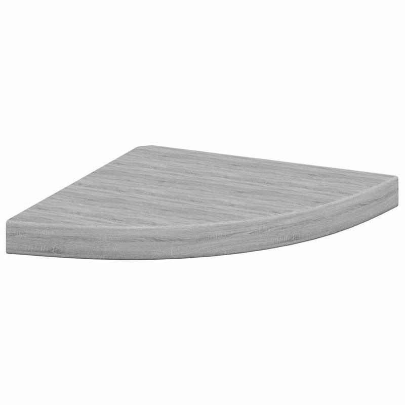 Raft de colț de perete, gri beton, 35x35x3,8 cm, MDF