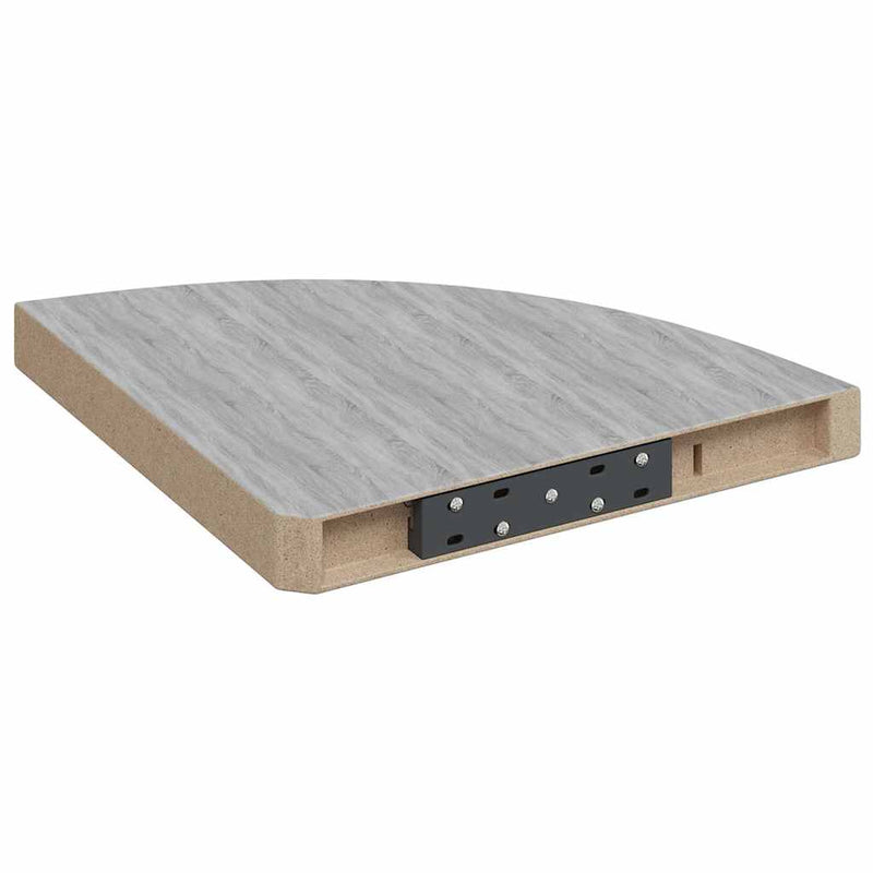 Raft de colț de perete, gri beton, 35x35x3,8 cm, MDF