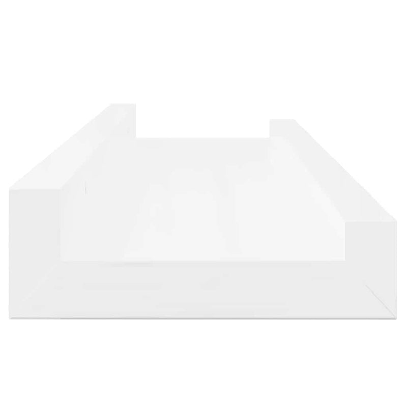 Rafturi de perete, 2 buc., alb extralucios, 40x9x3 cm