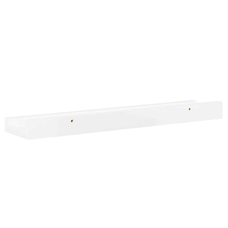 Rafturi de perete, 2 buc., alb extralucios, 40x9x3 cm