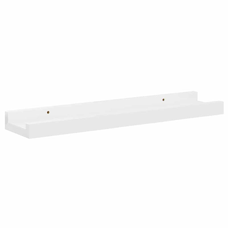 Rafturi de perete, 4 buc., alb extralucios, 40x9x3 cm