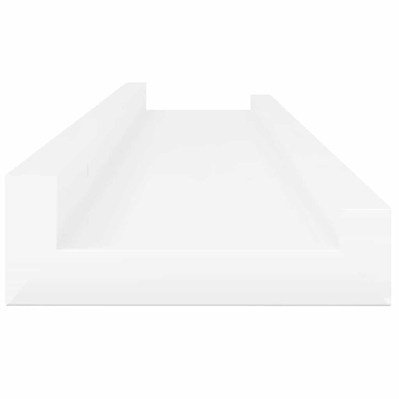 Rafturi de perete, 4 buc., alb extralucios, 60x9x3 cm