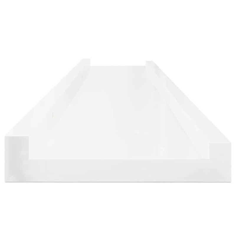 Rafturi de perete, 4 buc., alb extralucios, 100x9x3 cm