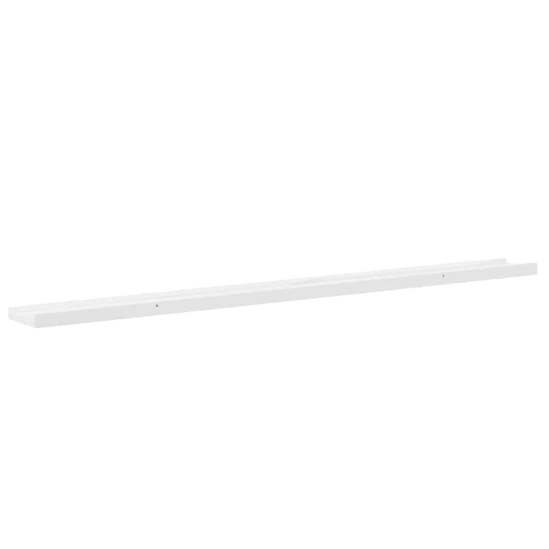 Rafturi de perete, 4 buc., alb extralucios, 115x9x3 cm
