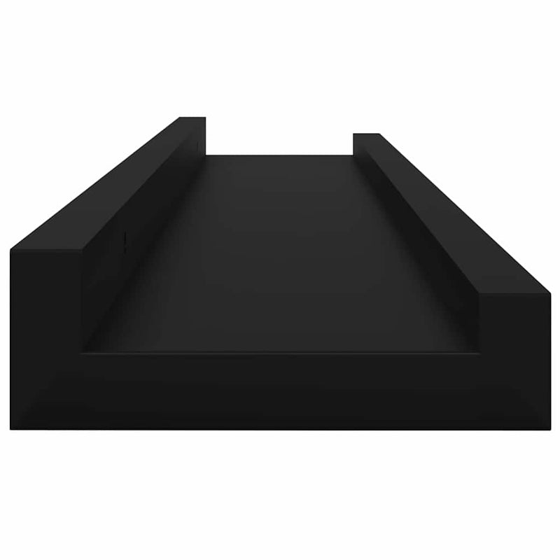 Rafturi de perete, 4 buc., negru, 60x9x3 cm