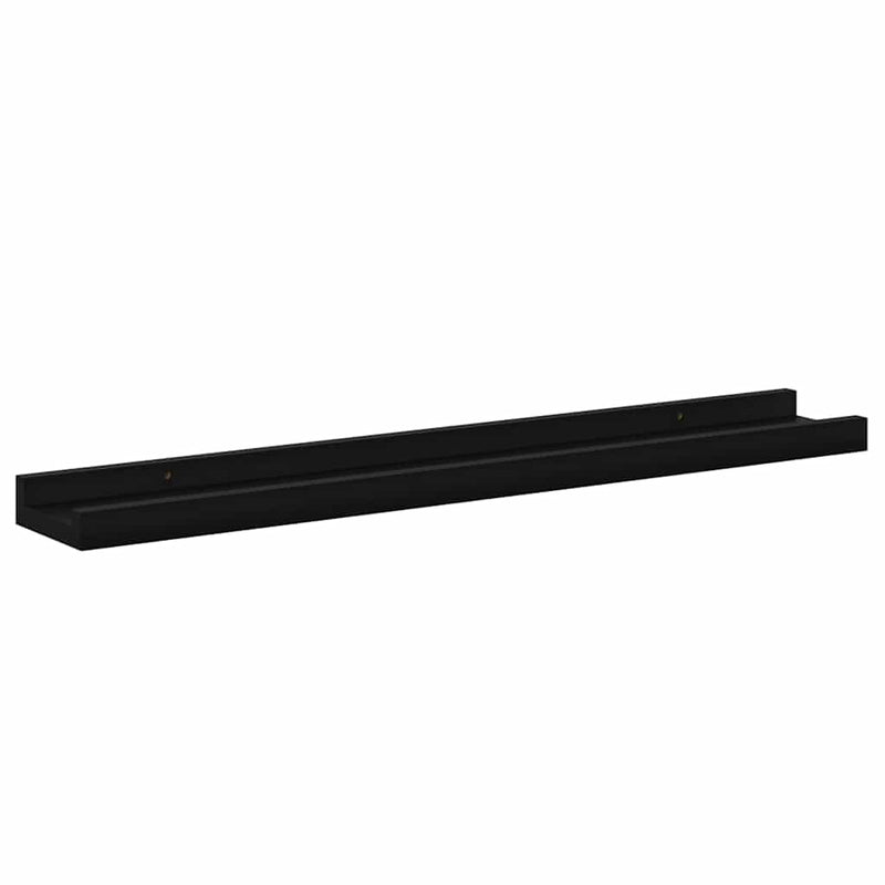Rafturi de perete, 4 buc., negru, 60x9x3 cm