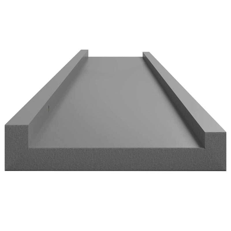 Rafturi de perete, 4 buc., gri, 100x9x3 cm