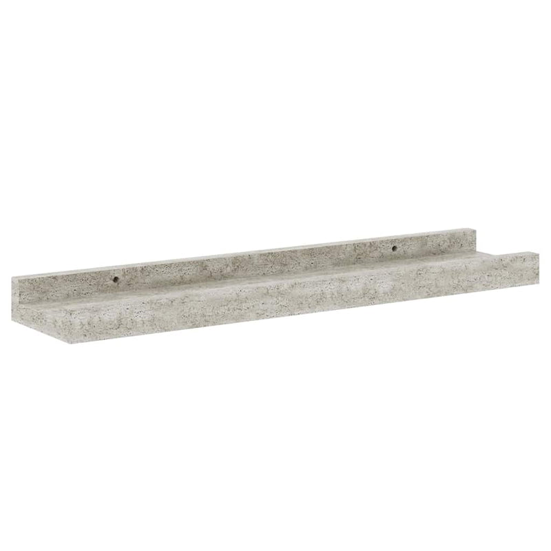 Rafturi de perete, 2 buc., gri beton, 40x9x3 cm