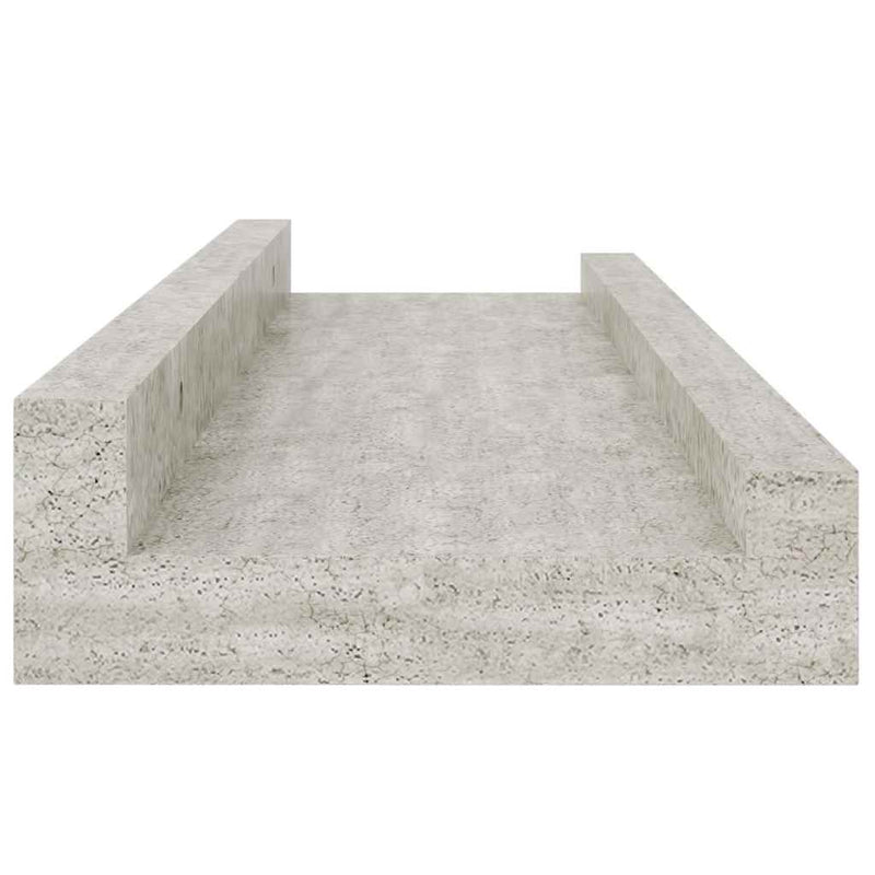 Rafturi de perete, 2 buc., gri beton, 40x9x3 cm