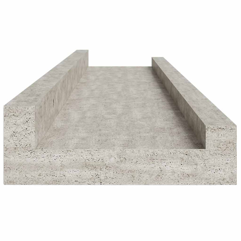 Rafturi de perete, 2 buc., gri beton, 80x9x3 cm