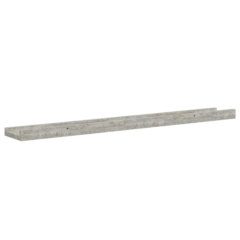 Rafturi de perete, 2 buc., gri beton, 80x9x3 cm