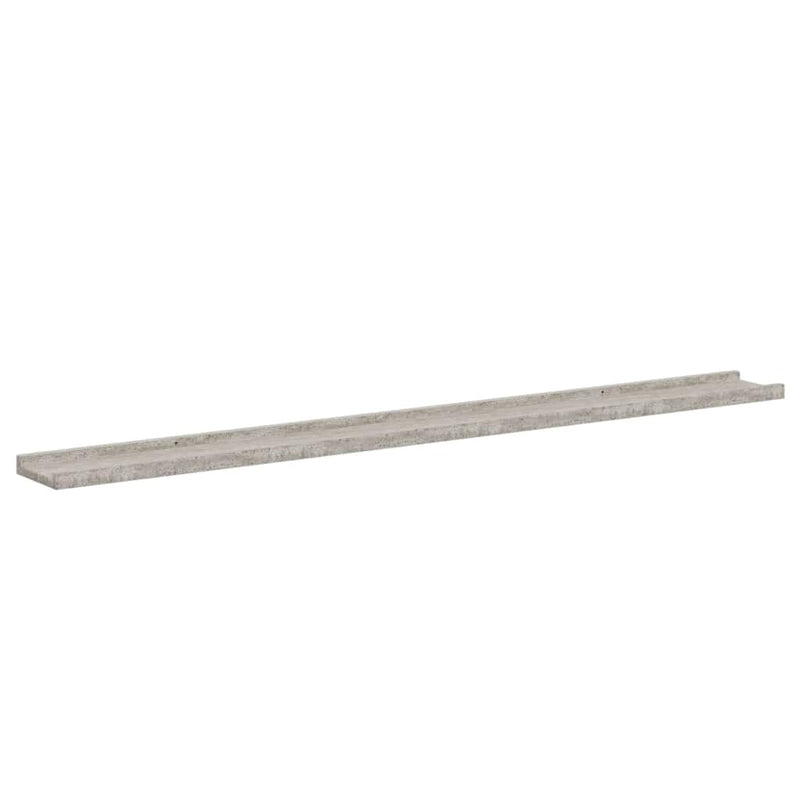 Rafturi de perete, 4 buc., gri beton, 115x9x3 cm