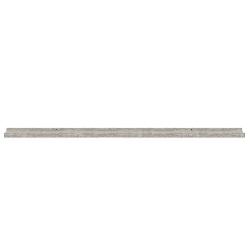 Rafturi de perete, 4 buc., gri beton, 115x9x3 cm