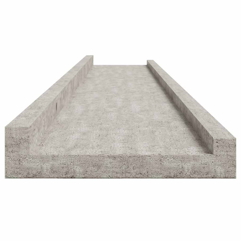 Rafturi de perete, 4 buc., gri beton, 115x9x3 cm