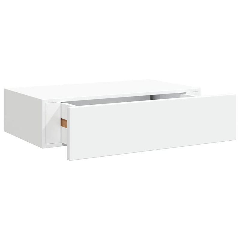 Raft de perete cu sertar, alb, 40x23,5x10 cm, MDF