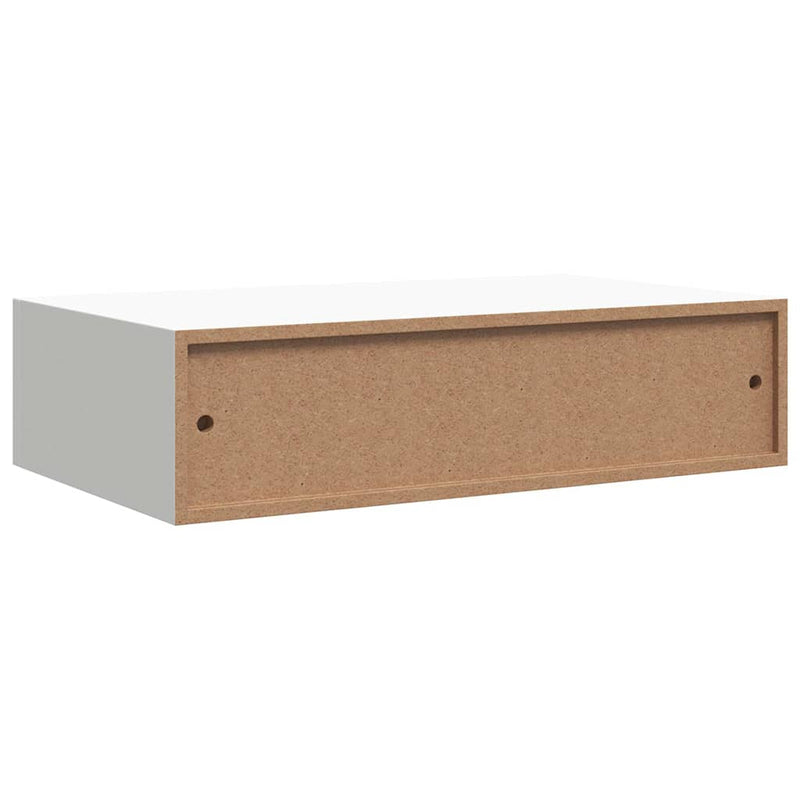 Raft de perete cu sertar, alb, 40x23,5x10 cm, MDF