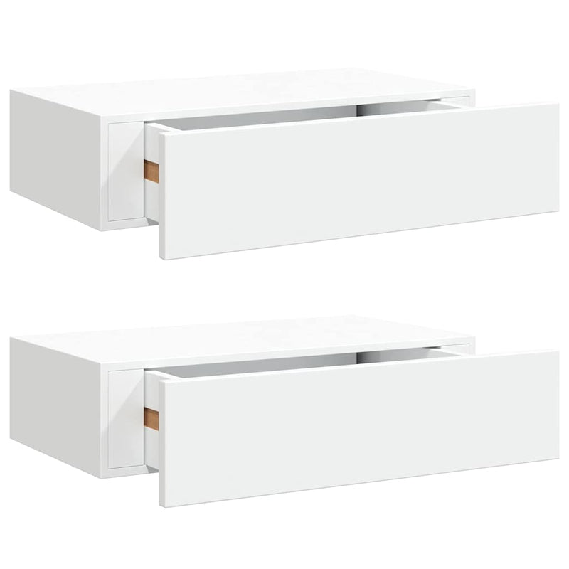Dulap de perete cu sertare, 2 buc., alb, 40x23,5x10 cm, MDF