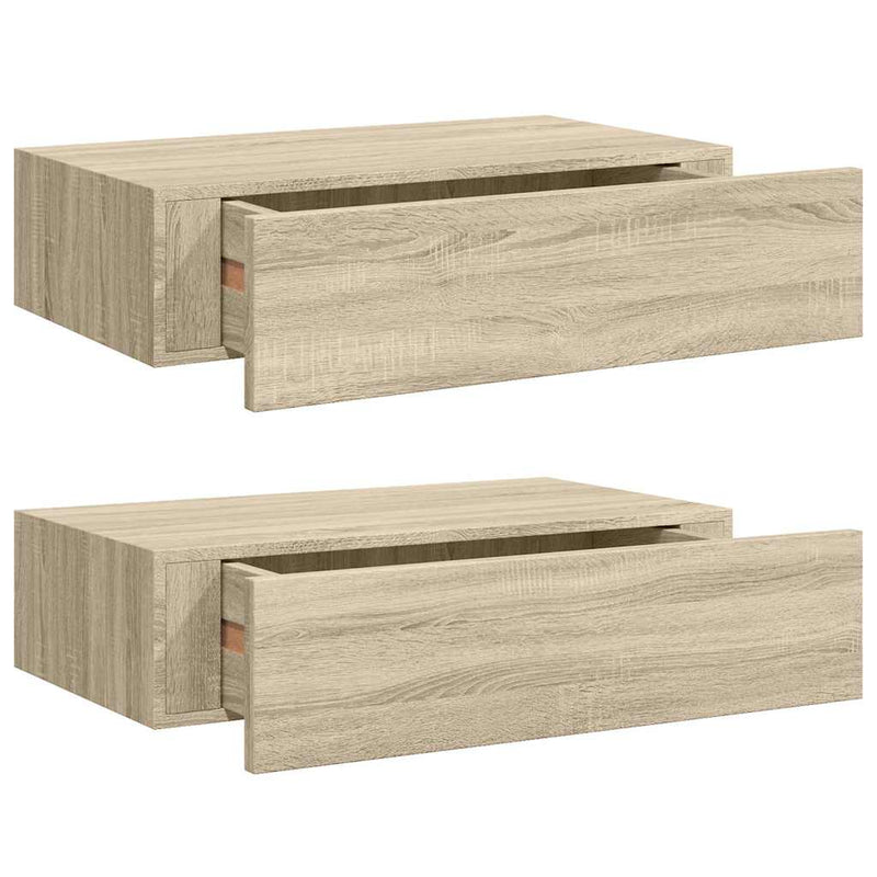 Dulapuri de perete cu sertar, 2 buc., stejar, 40x23,5x10 cm MDF