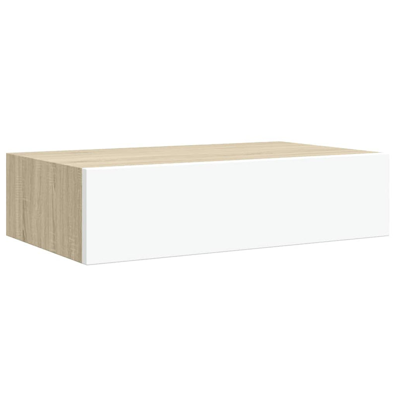 Dulapuri de perete cu sertar 2 buc stejar/alb 40x23,5x10 cm MDF