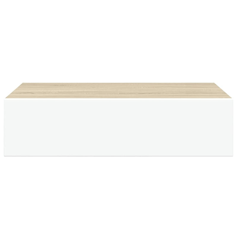 Dulapuri de perete cu sertar 2 buc stejar/alb 40x23,5x10 cm MDF