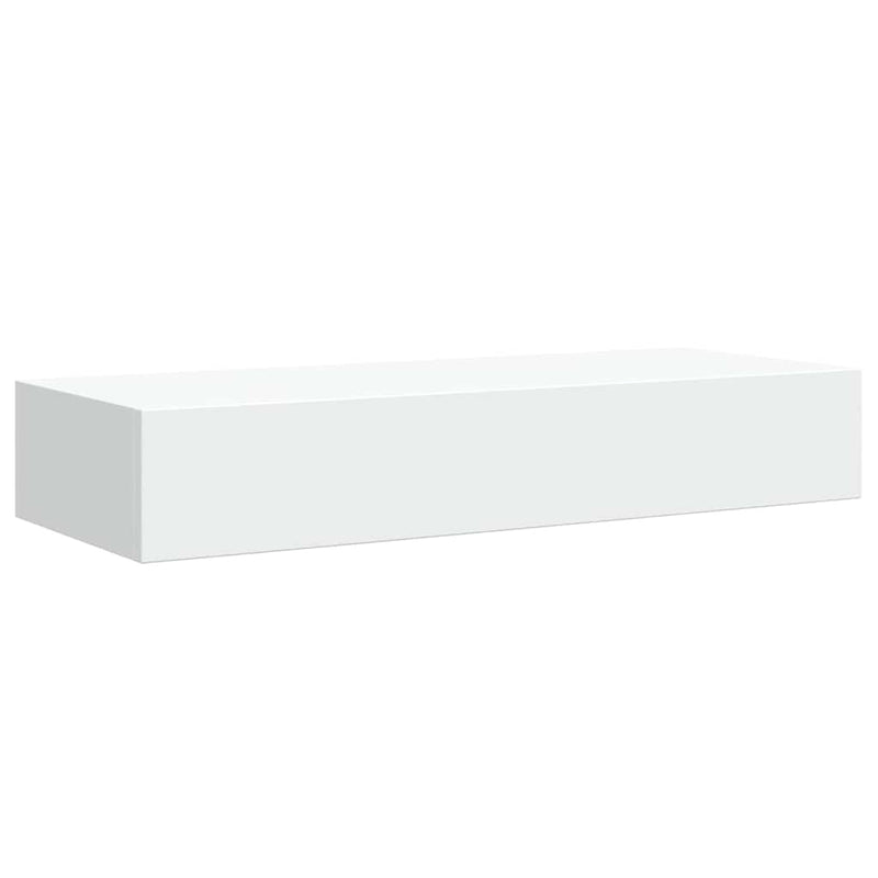 Raft de perete cu sertar, alb, 60x23,5x10 cm, MDF